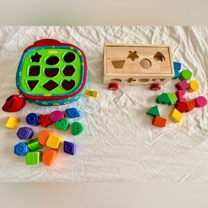 Melissa & Doug K's Kids Activity + Wooden vehicle Shape Sorter BUNDLE